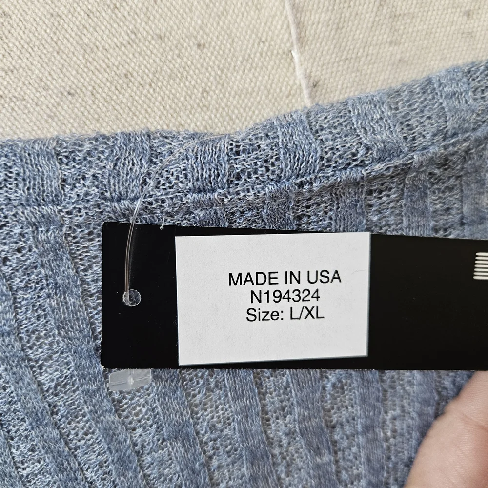 Nally & Millie Ribbed Knit Long Sleeve Top – Blue – Size L/XL NWT - Picture 9 of 11